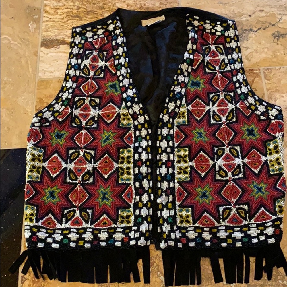 Wearable Art Other Destination vest 100% raw silk